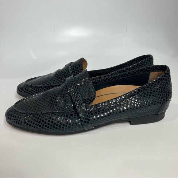 Vionic Zane loafer comfort shoe grey black faux lizard women size 6 professional - Picture 4 of 9
